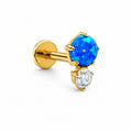 Titanium Blue Opal Crystal Stud
