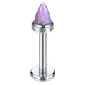 Natural Titanium 16G (1.2MM) Internally Threaded Opal Bullet Labret Stud