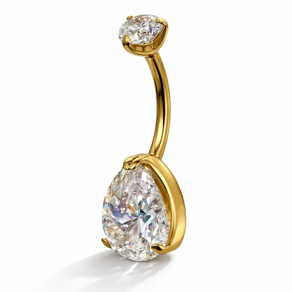 Titanium Teardrop Belly Piercing – Internally Threaded