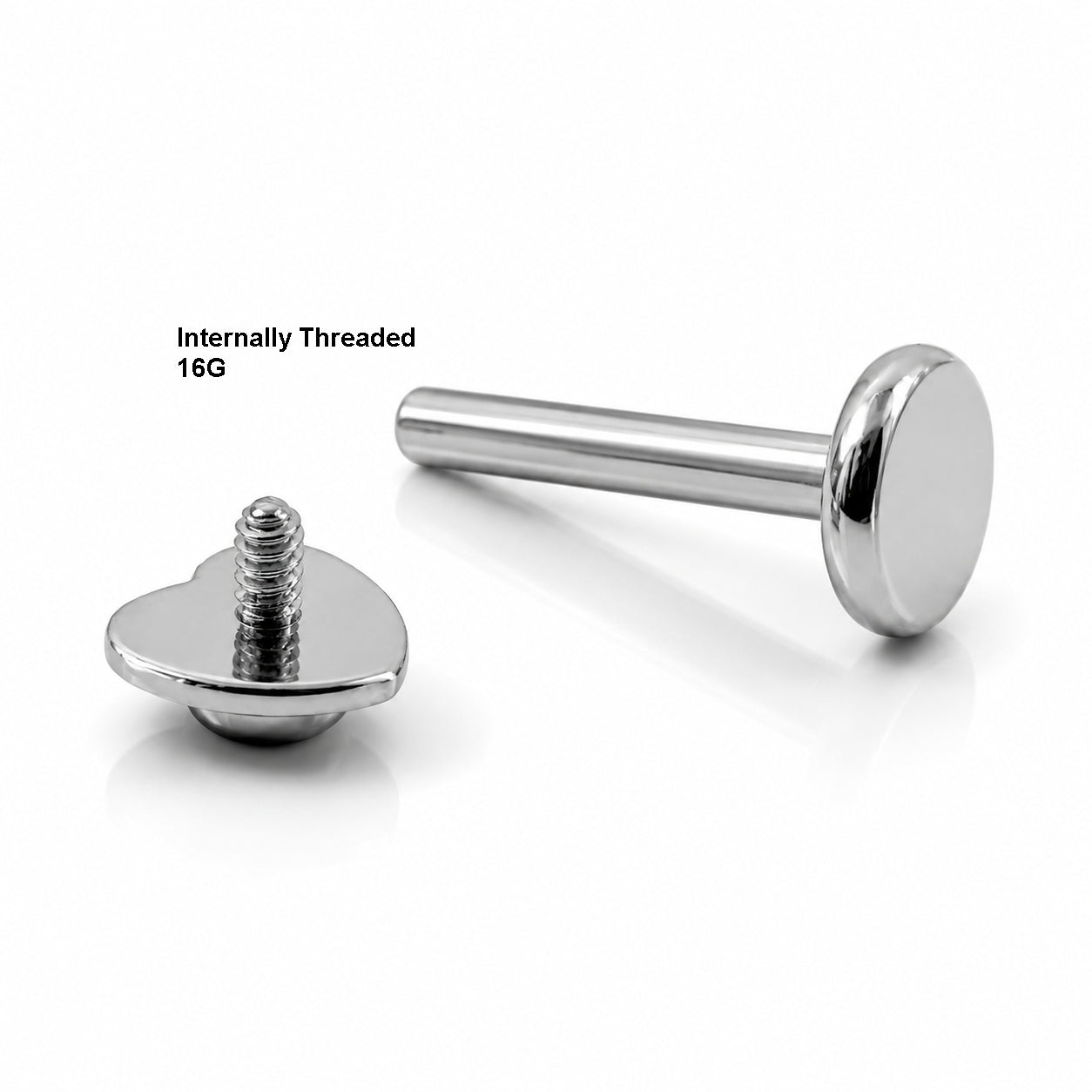 Titanium Heart Crystal Flat Back Stud
