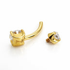 18k Gold Classic Moissanite Belly Barbell