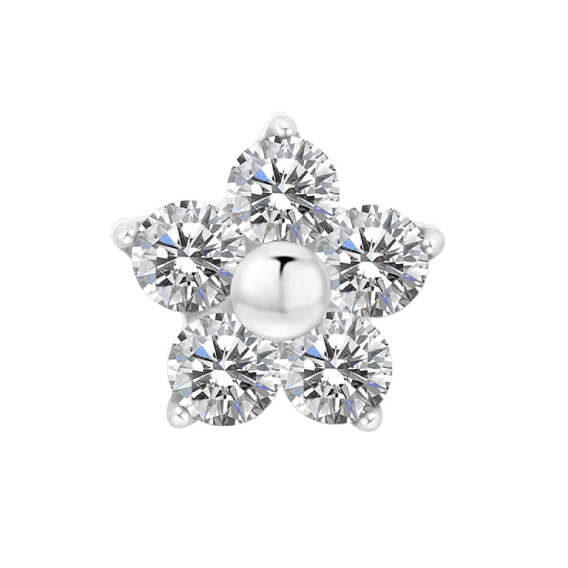 Titanium 16G (1.2mm) Internally Threaded Flower Prong Stud