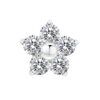 Titanium 16G (1.2mm) Internally Threaded Flower Prong Stud