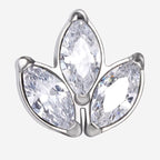 Titanium 3 Petal Lotus 16G (1.2MM) Internally Threaded Helix Ear Piercing Jewelry