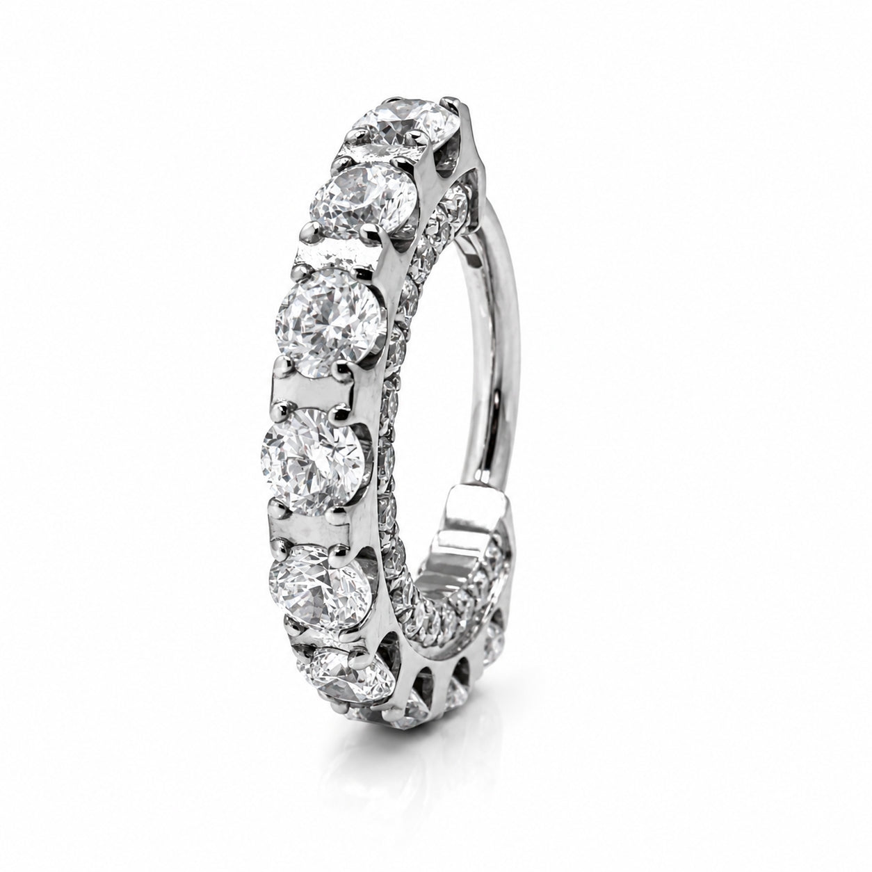 Titanium Crystal Clicker Hoop