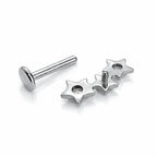 Titanium Triple Star Flat Back Stud