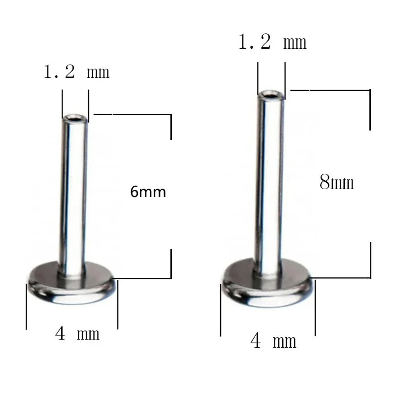 Natural Titanium 16G Internally Threaded Water Drop Labret Stud