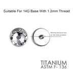 ASTM F136 Titanium Blue Opal Microdermal Dermal Crystal Top Replacement 3mm and 4mm