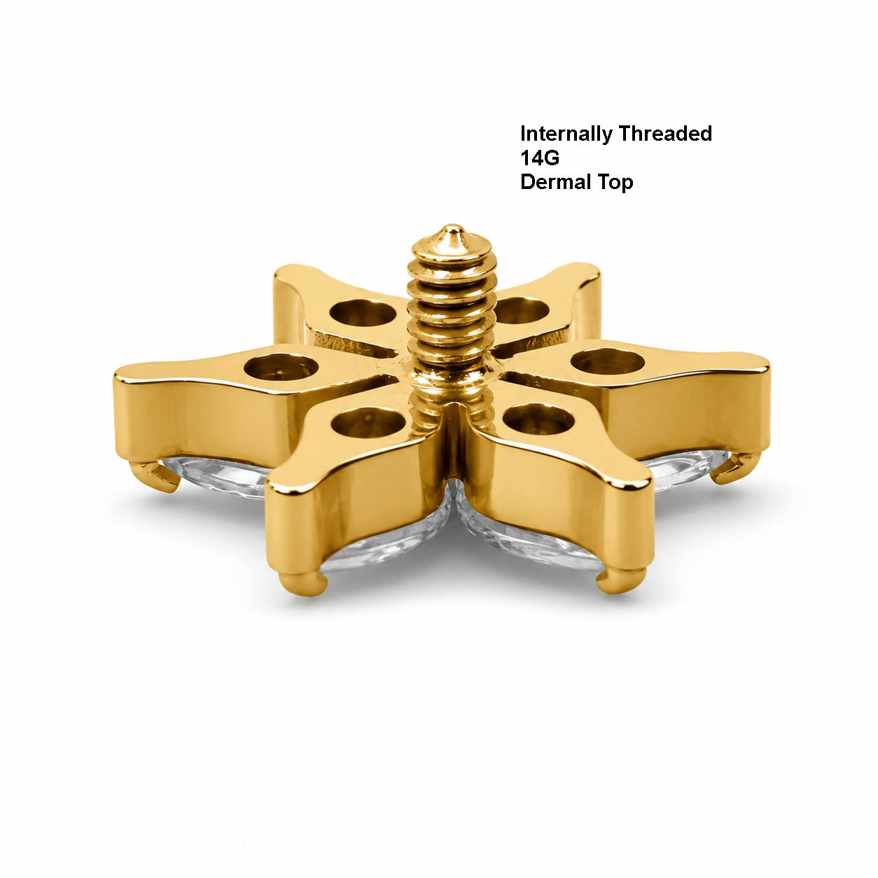  Titanium Flower Dermal Top – Internally Threaded 14G