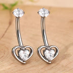 Titanium 14G (1.6MM) Internally Threaded Heart Belly Button Piercing 10MM
