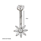Daisy Blossom CZ Belly Piercing