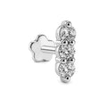 18K Gold Three Moissanite Flat Back 