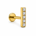 Crystal Bar Titanium Flat Back Stud