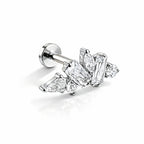 Titanium Baguette Cluster Flat Back Stud
