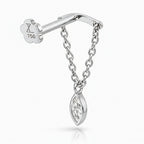 18K White Gold Marquise Diamond Hidden Helix Piercing