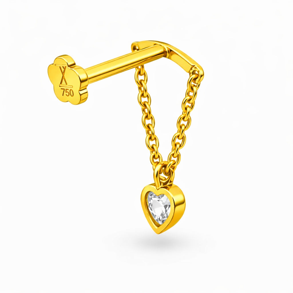 18K Yellow Gold Hidden Helix Heart-Shaped Moissanite