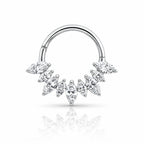18K Gold Marquise Lab Diamond Daith & Septum Clicker