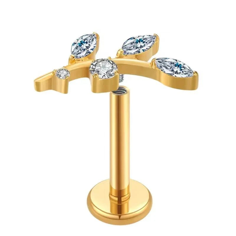 Elegant Titanium Leaf Design Jewelry