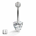 Titanium Heart Belly Piercing Bar