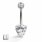 Titanium Heart Belly Piercing Bar