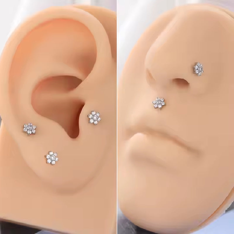 Titanium 16G (1.2mm) Internally Threaded Flower Stud