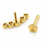 18K Gold Lab-Grown Diamond Graduated Arc Piercing Stud