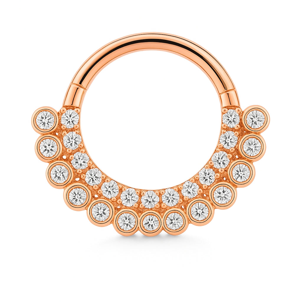 18K Gold Diamond-Set Hinged Ring with VVS Lab Diamonds