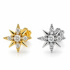 18K Gold Celestial Star Moissanite Piercing Stud