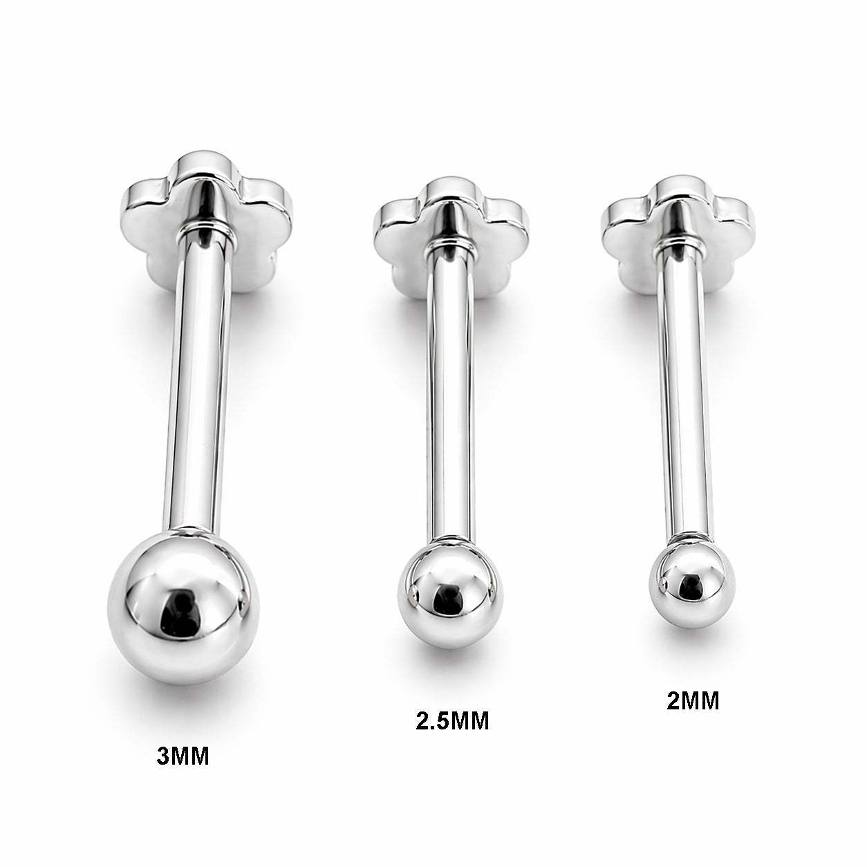 18K Gold Solid Ball Piercing Stud