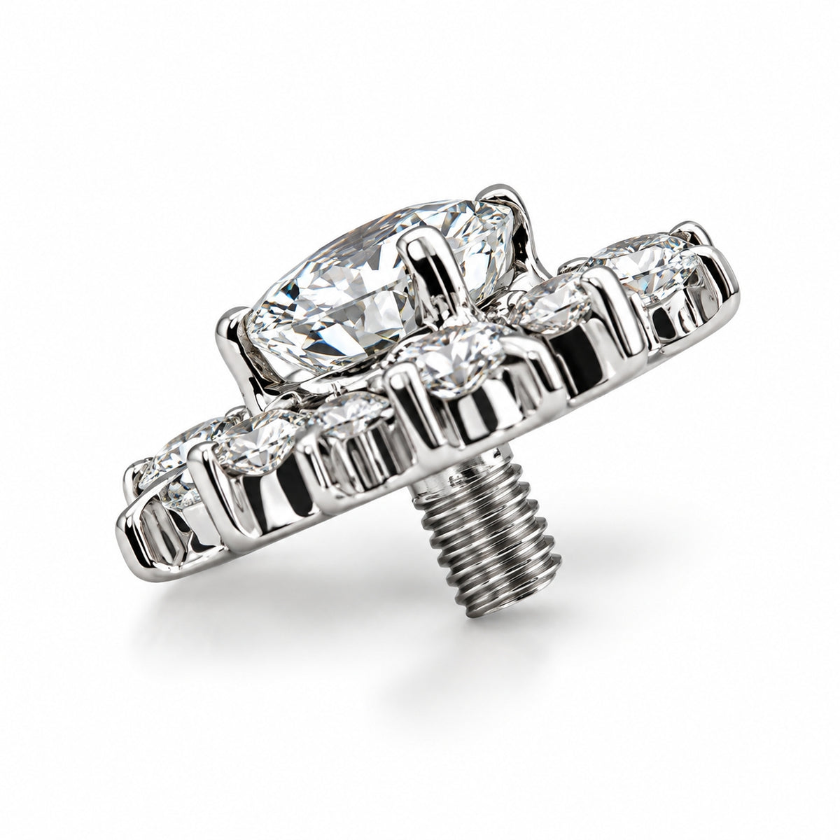 18K Gold Celestial Starburst Natural Diamond Dermal Top