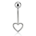 14K Solid Gold Heart Belly Piercing Jewelry – Internal Threaded