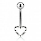 14K Solid Gold Heart Belly Piercing Jewelry – Internal Threaded