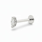 18K Gold Marquise Diamond Stud (3mm &amp; 4mm)