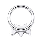 Natural Titanium 3 Marquise Crystal Daith &amp; Septum Piercing Hoop 16G 8MM