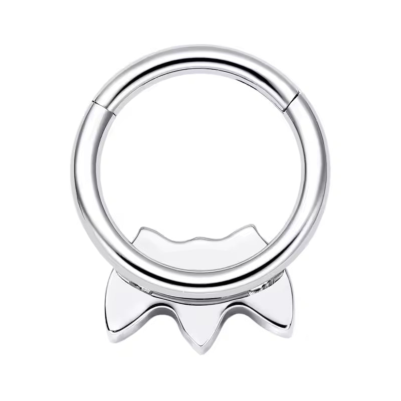 Natural Titanium 3 Marquise Crystal Daith &amp; Septum Piercing Hoop 16G 8MM
