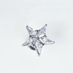 LAB_Star_05 ASTM F136 Titanium 16G (1.2MM) Internally Threaded Crystal Star Piercing Stud
