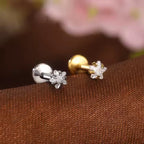 Titanium Internally Threaded Star Crystal Labret Stud