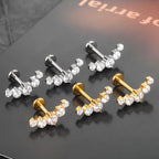 LAB_Curve_01 ASTM F136 Titanium 16G (1.2MM) Internally Threaded Labret Stud