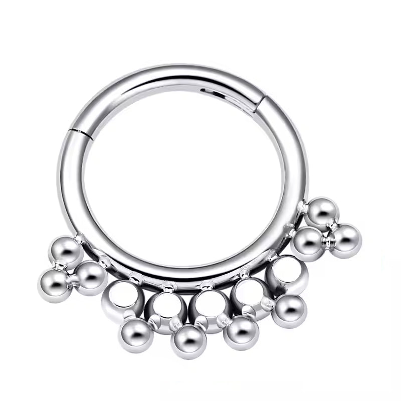 Titanium Princess Crown Daith &amp; Septum Piercing Hoop 16G 8MM