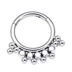 Titanium Princess Crown Daith &amp; Septum Piercing Hoop 16G 8MM