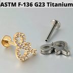 39-1 ASTM F136 Titanium 16G (1.2MM) Internally Threaded &amp; Piercing Stud