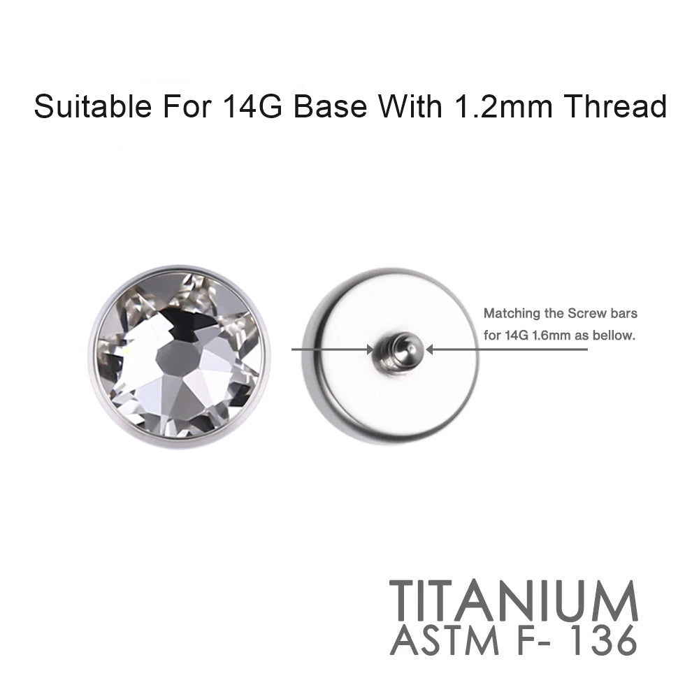 ASTM F136 Titanium White Opal Microdermal Dermal Crystal Top Replacement 3mm and 4mm