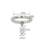 Marquise CZ Hinged Hoop – Titanium Elegance
