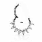 Titanium Hinged CZ Hoop– 10MM
