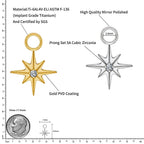 Charm_02 ASTM F136 Titanium Beautifull Piercing Dangling Star Charms