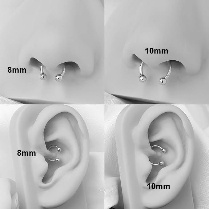 Titanium Horseshoe Daith &amp; Septum Piercing Jewelry 16G