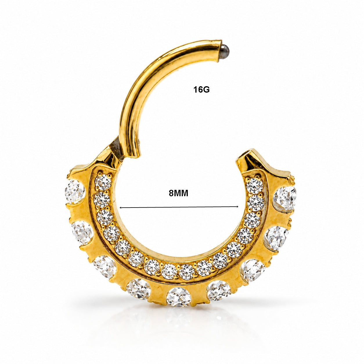 Titanium Crystal Clicker Hoop