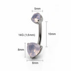 Rose Quartz Trillion Belly Piercing