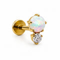 Titanium White Opal Crystal Stud