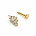 Titanium Baguette Cluster Flat Back Stud